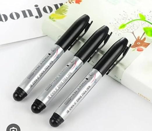 ADISON Black Markers, Multi Pack, Dark Black Colour, Smooth Nib, Refillable, MULTI PACK BLACK COLOUR, SMOOTH FINISH AND FINE NIB PACK OF 5