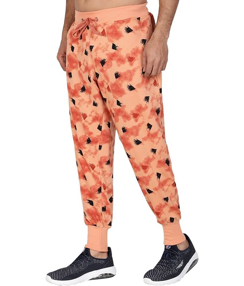 Uzarus Orange Cotton Plain Joggers