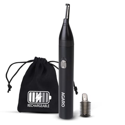 AGARO Nose & Ear Hair Trimmer, Eyebrow Trimming, Rechargeable, Stainless Steel Blade, Face Grooming, Men & Women, NT1727 AGARO Nose & Ear Hair Trimmer, Eyebrow Trimming, Rechargeable, Stainless Steel Blade, Face Grooming, Men & Women, NT1727 - Black