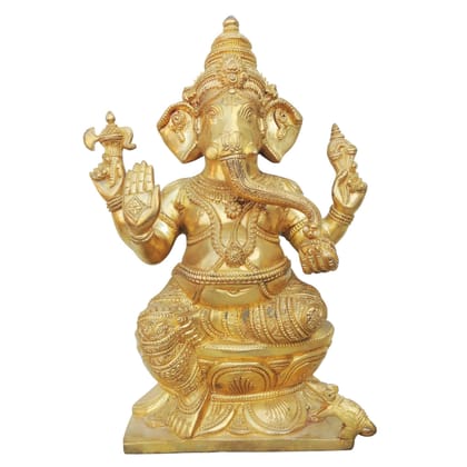 Brass Super Fine Showpiece Ganesh Statue (BSMAS154)