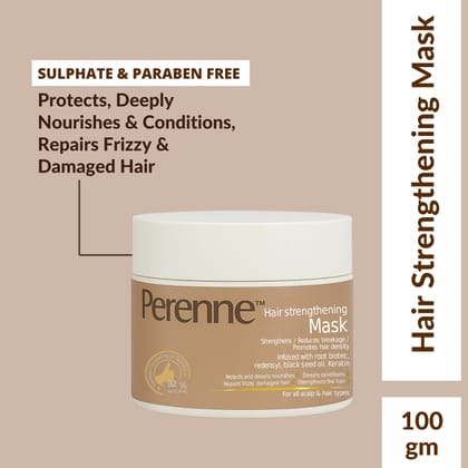 Perenne Hair Strengthening Mask | Anti-Hair Fall & Damage Repair | Deep Conditioning & Nourishment | Sulphate & Paraben-Free | With RootBioTec, Redensyl, Black Seed Oil & Keratin | For Men & Wome