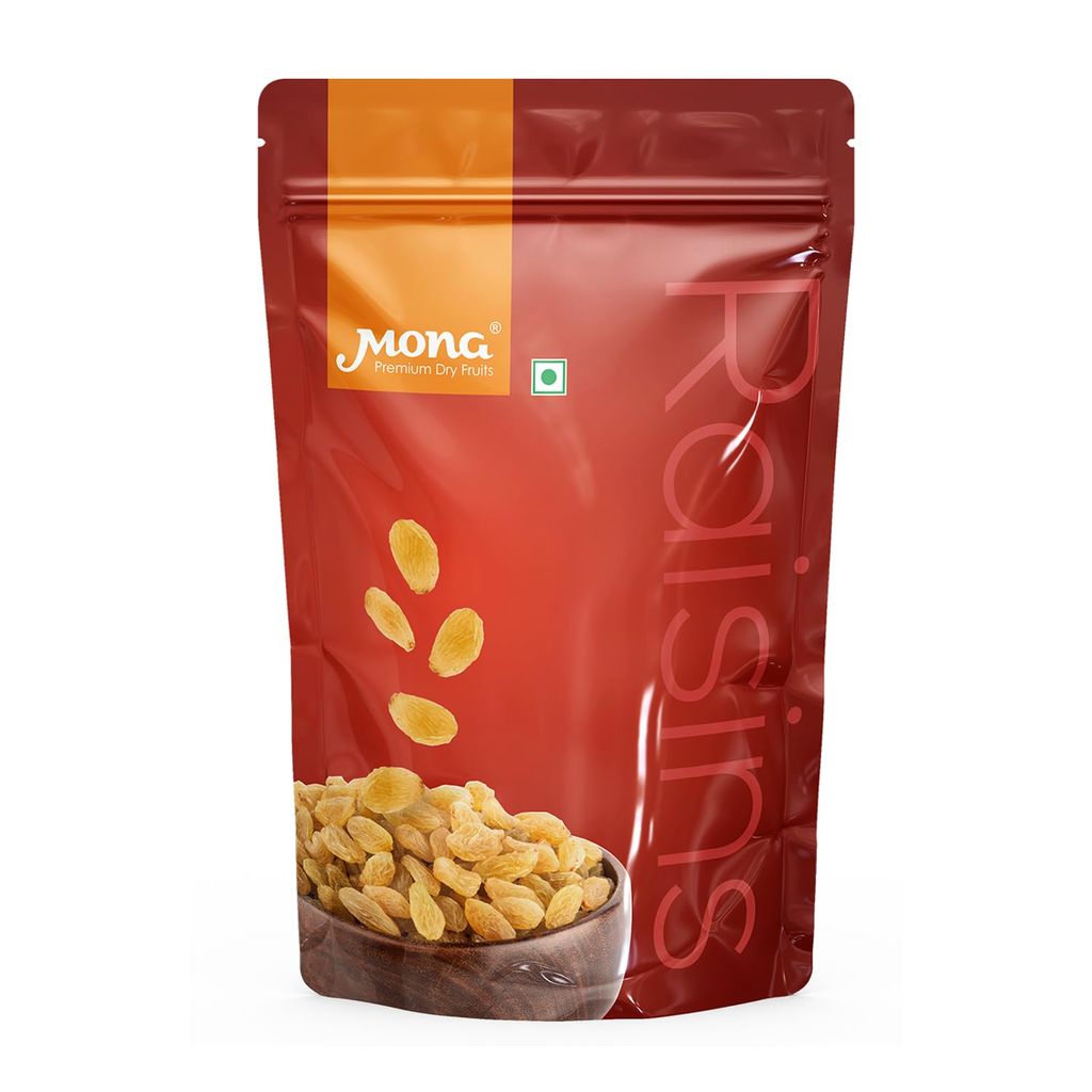 Mona Premium Golden Raisins - 100% Natural Dried Kishmish Dry Fruits