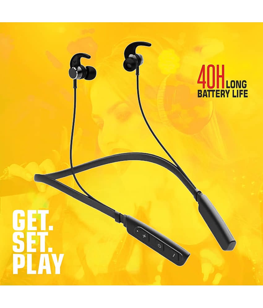 UBON CL 5300 Bluetooth Bluetooth Neckband On Ear 40 Hours Playback Active Noise cancellation IPX4(Splash & Sweat Proof) Black