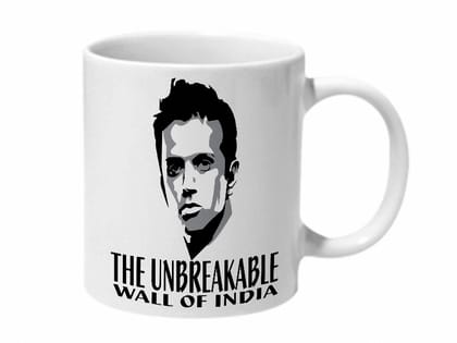 Multicolor Rahul Dravid The Unbreakable Wall Of India Ceramic Mug