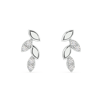 combination dainty with zirconia petal stud earring set - Pair-rhodium plated