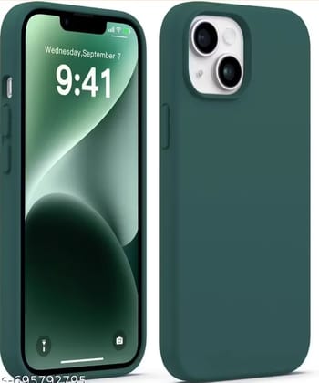 Kozykit Liquid Silicone Case Compatible with iPhone 14 | Soft Gel Rubber Back Cover | Non-Slip Full Body Protection Shockproof Case | Microfiber Lining Mobile Cover | Green Colour