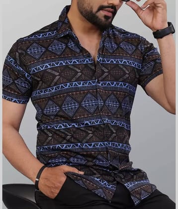 FABRIPPLE Polyester Regular Fit Printed Half Sleeves Men's Casual Shirt - Black ( Pack of 1 )