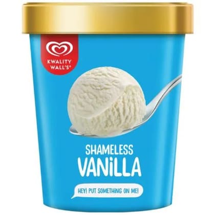 Kwality Wall's Frozen Dessert Shameless Vanilla Tub 700 Ml