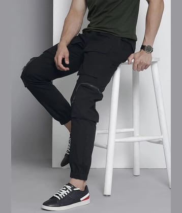 The Indian Garage Co. Regular Flat Mens Cargos - Black ( Pack of 1 ) - None