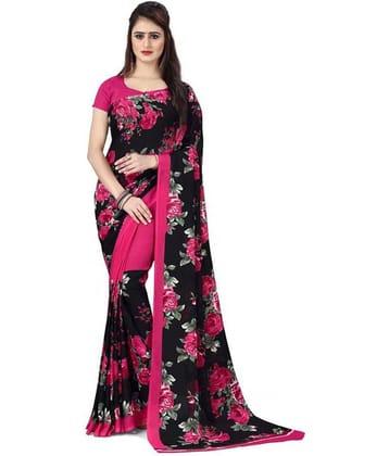 ANAND SAREES Georgette Printed Saree With Unstitched Blouse Piece ( Multicolor )