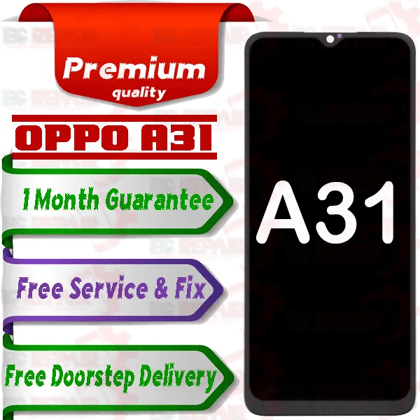 Oppo A31 Combo LCD with Touch Screen for A31  Black (display glass combo folder).