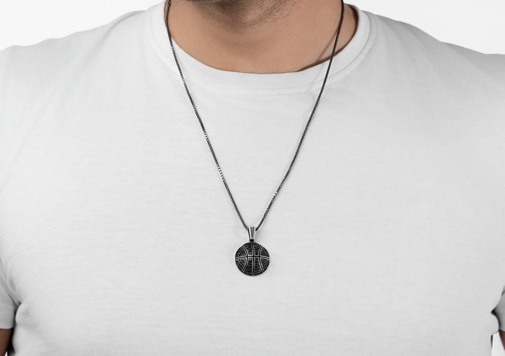 Studded Basketball Pendant