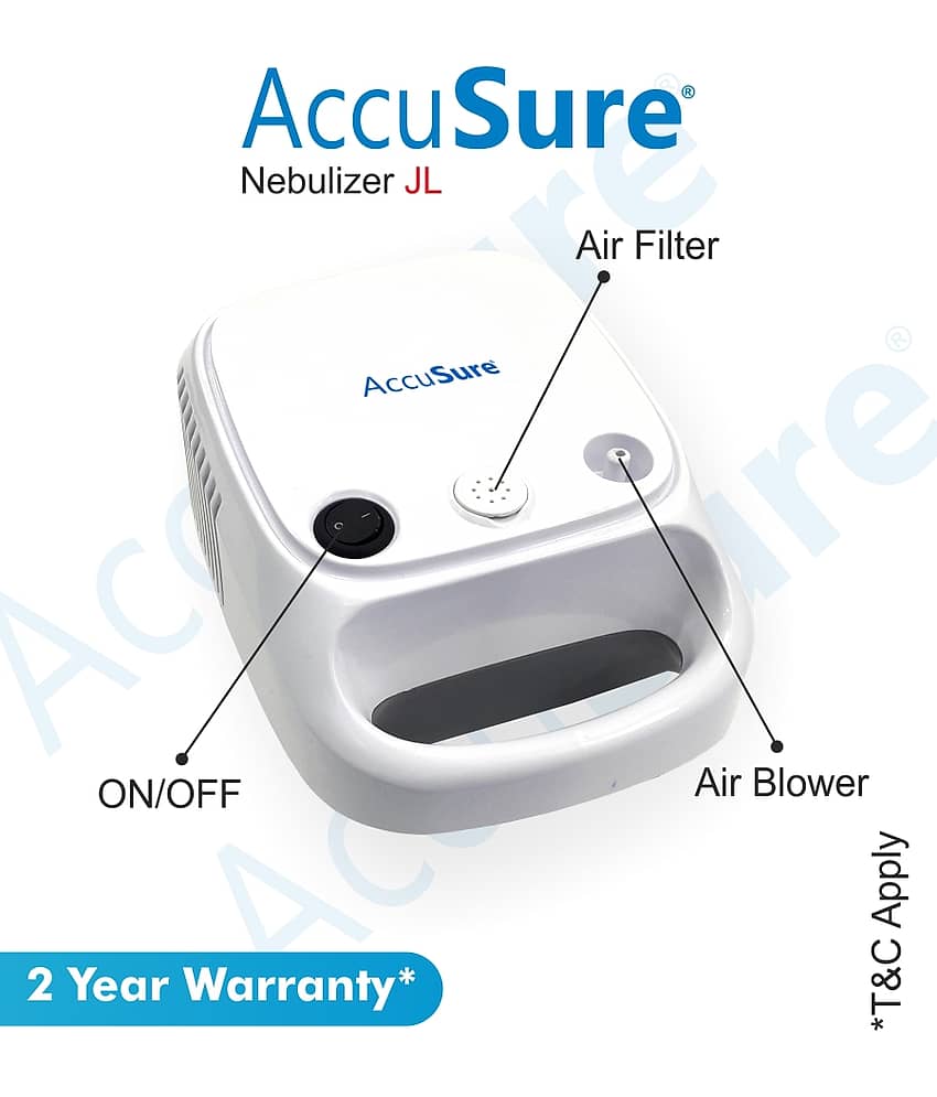 AccuSure JL Nebulizer Piston Compressor Nebulizer Machine Kit with Mouth Piece, Child and Adult Mask