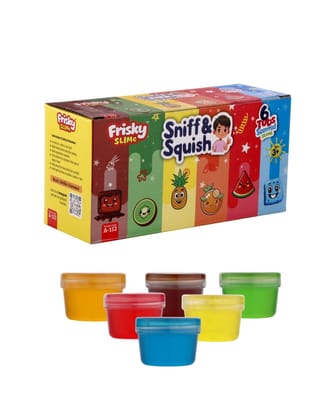 Frisky Slime Sniff & Squish – 6 Tubs Scented Slime Set for Kids | Soft, Stretchy, Non-Sticky Slime | Sensory Toy for Stress Relief & Creative Play | Ages 3+ Frisky Slime Sniff & Squish – 6 Tubs Scented Slime Set for Kids | Soft, Stretchy, Non-Sticky Slime | Sensory Toy for Stress Relief & Creative Play | Ages 3+