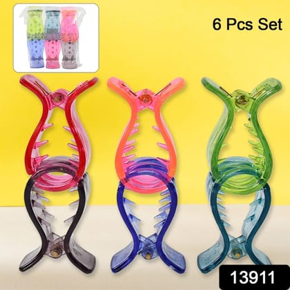 Big Hair Clips for Girls Kids Hair Accessories (6 Pcs Set / Transparent), Hair accessories