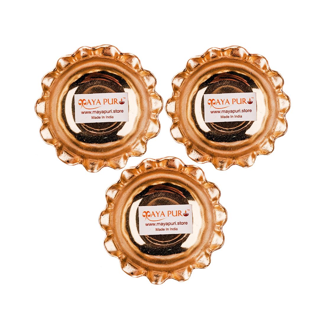 MAYAPURI Brass Bowls for Pooja, Katori, Tilka Bowl for Puja, Small Diameter 4 cm