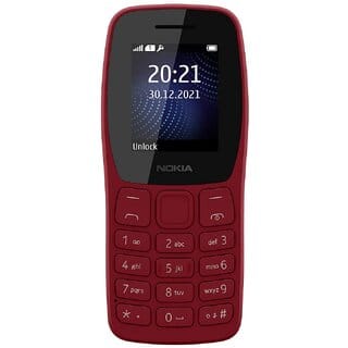 Nokia 105 Plus Single SIM, Keypad Mobile Phone with Wireless FM Radio, Memory Card Slot and MP3 Player  Red