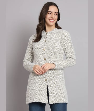 eWools.in Woollen Round Neck Women's Buttoned Cardigans - Beige ( )