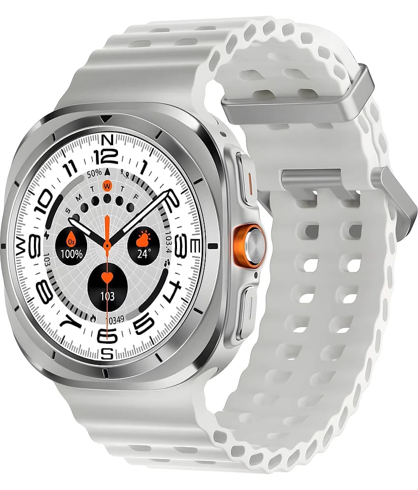 VERONIC IPS LCD BT Calling Smart Watch with Silicone Strap Upto 1-2 days Backup ( White )