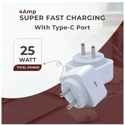 Generic VOXEL 25 Watt ' C ' Port PD Charger AB Plastic (White)
