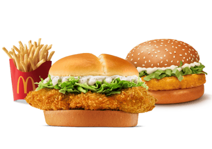 Mc Crispy Chicken Burger + McChicken Burger + Fries (M).