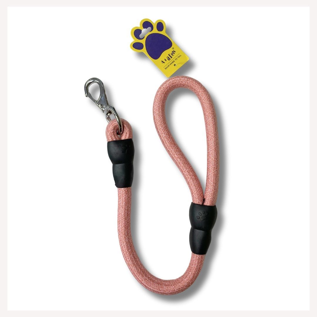 A+a Pets' Round Short Rope Traffic Leash | Heavy Duty | Good Grip for Large and Heavy Puller Dogs - 55 Cm