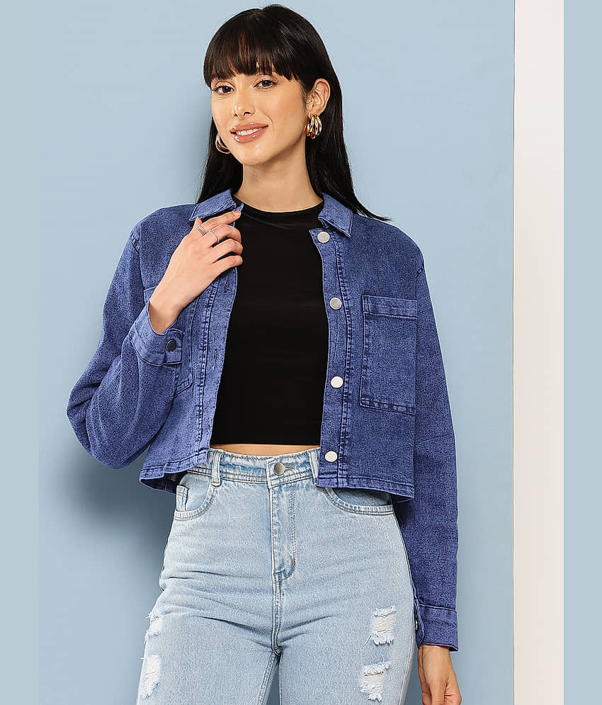 Aarika Women Denim Jacket ( Navy Blue )