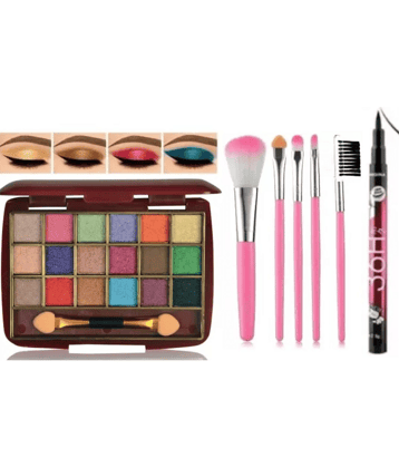 swenky waterproof eyeliner with eyeshadow & makeup brush (Pack of 3)