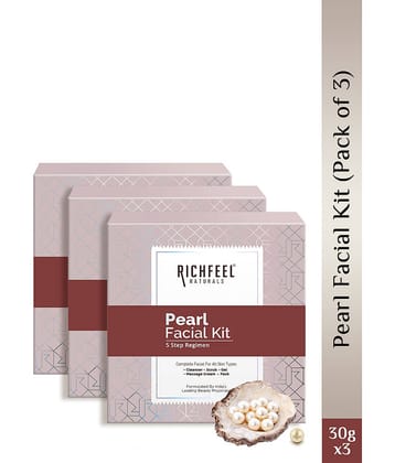 Richfeel Pearl 1 Time Use Facial Kit For Normal Skin Pearl 3 ( Pack of 3 )