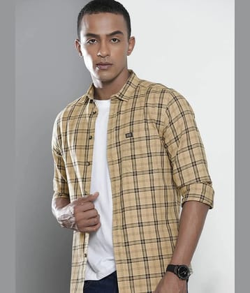 The Indian Garage Co Men Beige Regular Fit Tartan Checks Opaque Checked Casual Shirt - None
