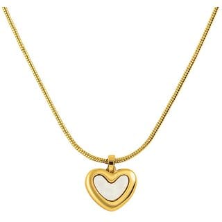 KIMTI Anti Tarnish White Heart Necklace