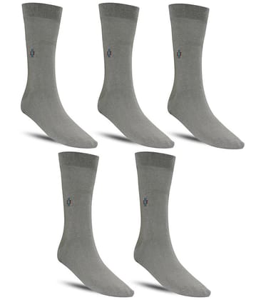 Dollar - Cotton Mens Solid Green Full Length Socks ( Pack of 5 ) - Green