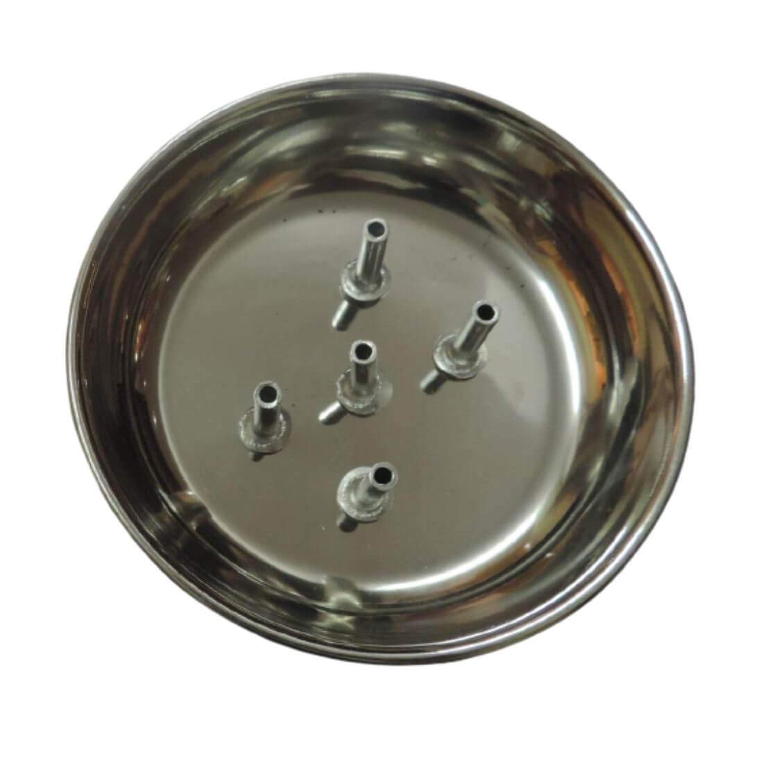 MAYAPURI Stainless Steel Agarbatti Stand with Plate | 5 Incense Sticks Holder Dhoop Dani (1)