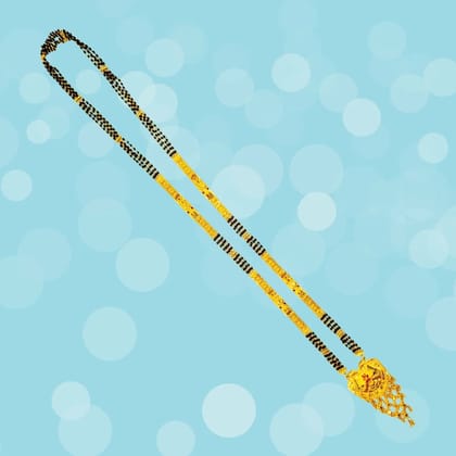 One gram gold  Mangalsutra for Everyday Wear with Black Beads Stones