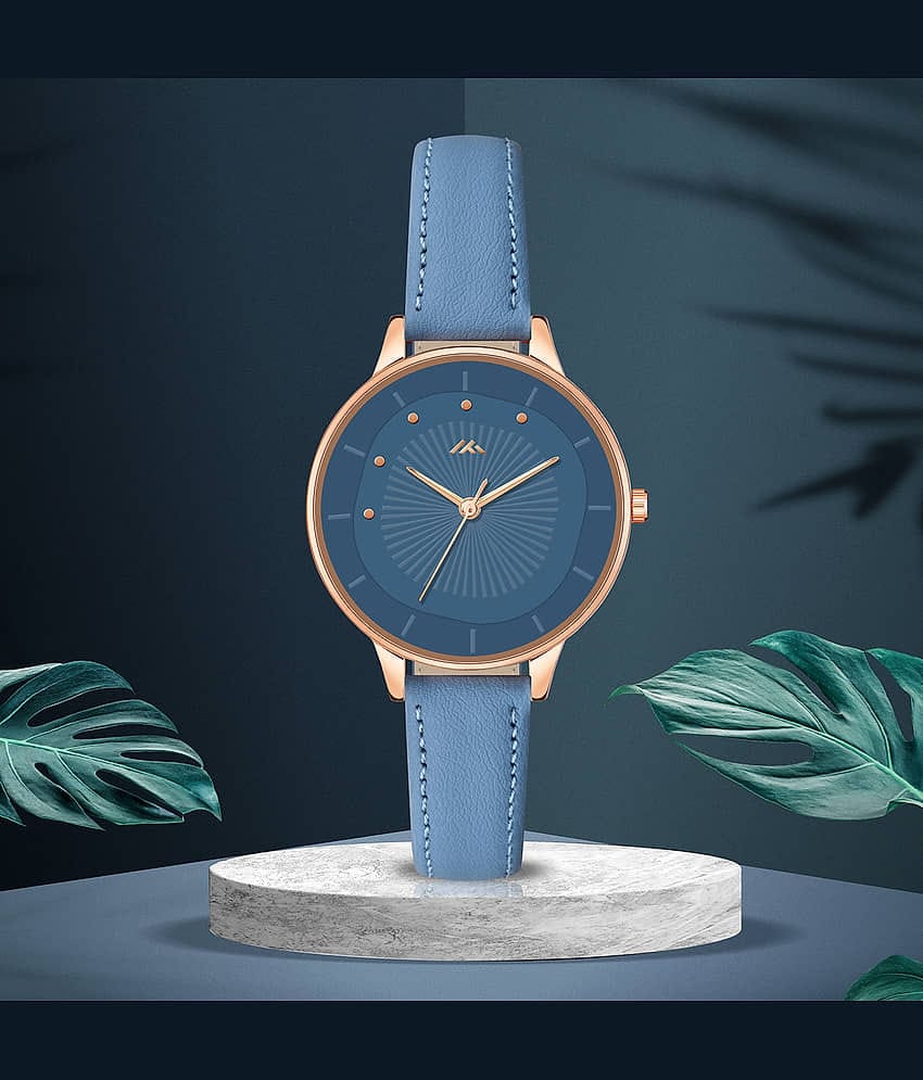 Trex Blue PU Analog Womens Watch