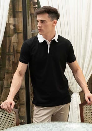 Luxury Polo in Black-S · 38 - 39''