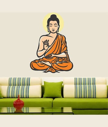 Asmi Collection Meditating God Buddha Wall Sticker ( 85 x 60 cms )