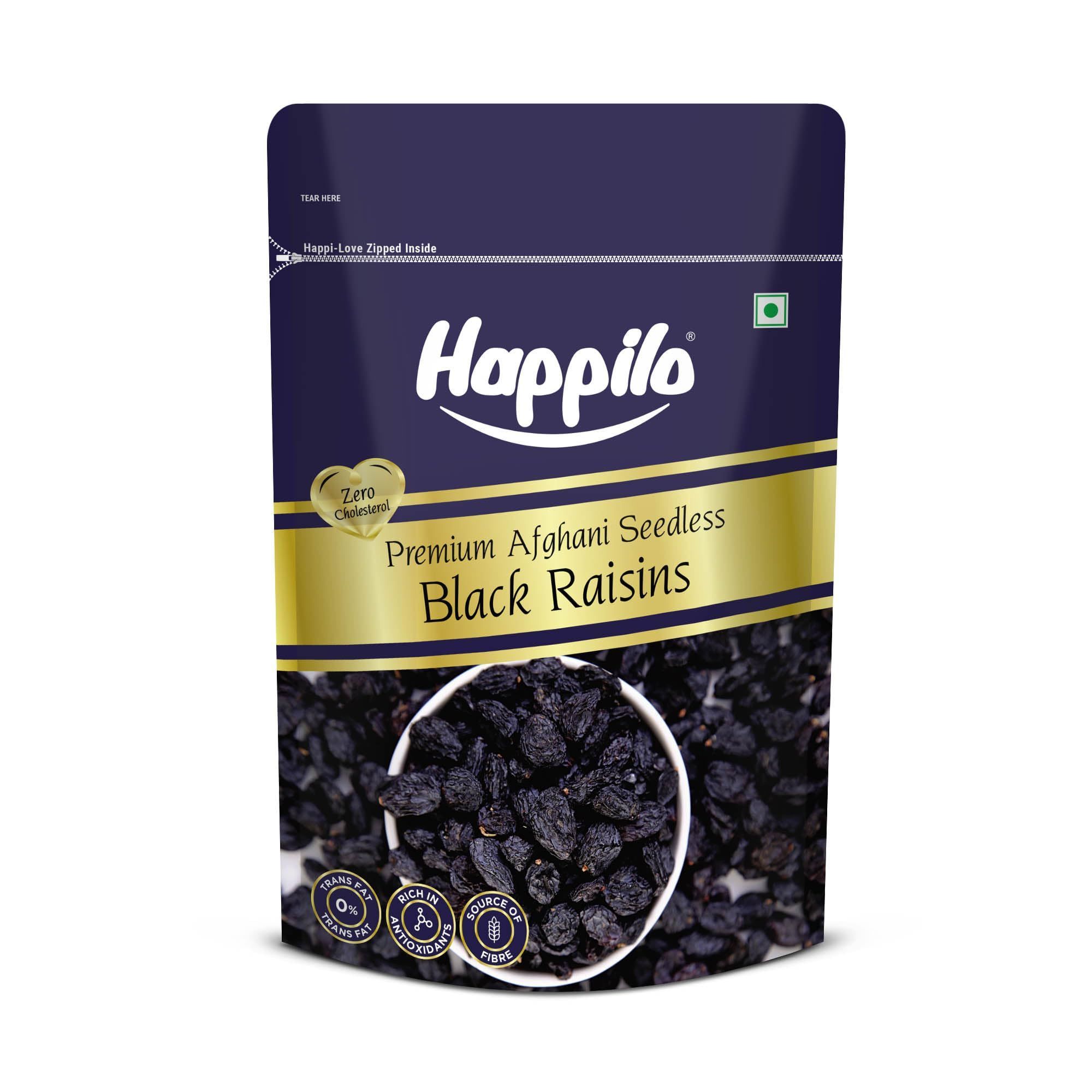 Happilo Premium Afghani Seedless Black Raisins 250g