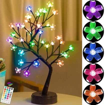 GLOWSERIE Mini LED Flower Tree Night Light for Desk Bedside & Living Room