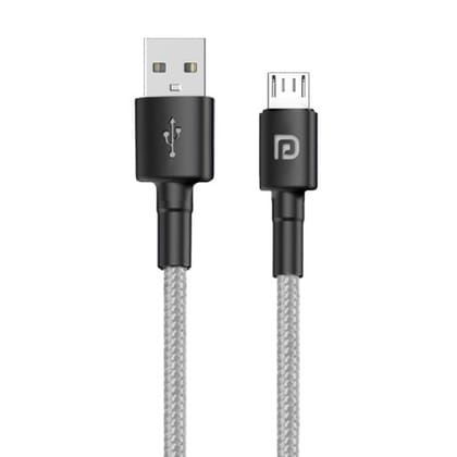 Portronics Nylon Braided Fast Charging (Grey, 1 Meter)