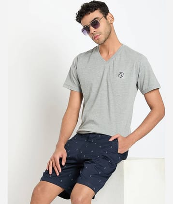 Club York Pack of 1 Cotton Blend Regular Fit Men's T-Shirt ( Light Grey )