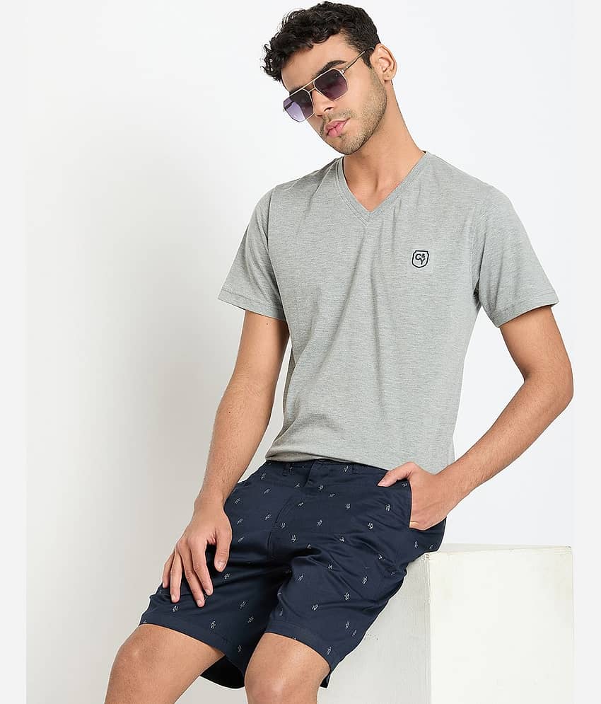 Club York Pack of 1 Cotton Blend Regular Fit Men's T-Shirt ( Light Grey )