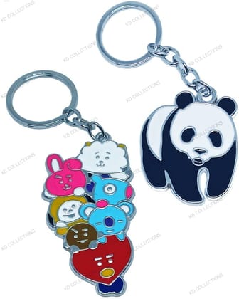 KD COLLECTIONS Kung Fu Panda Metal Keychain & BT21 BTS Metal Keychain Combo - Multicolor - Pack of 2 Keychains KD COLLECTIONS Kung Fu Panda Metal Keychain & BT21 BTS Metal Keychain Combo - Multicolor - Pack of 2 Keychains