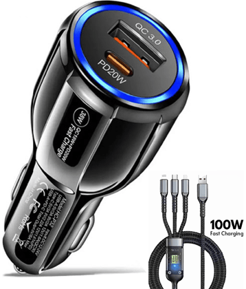 UniBoss Car Mobile Charger 38W Fast Charging Black