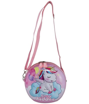 Smily  kiddos - Pink Printed Messenger Bag - Pink