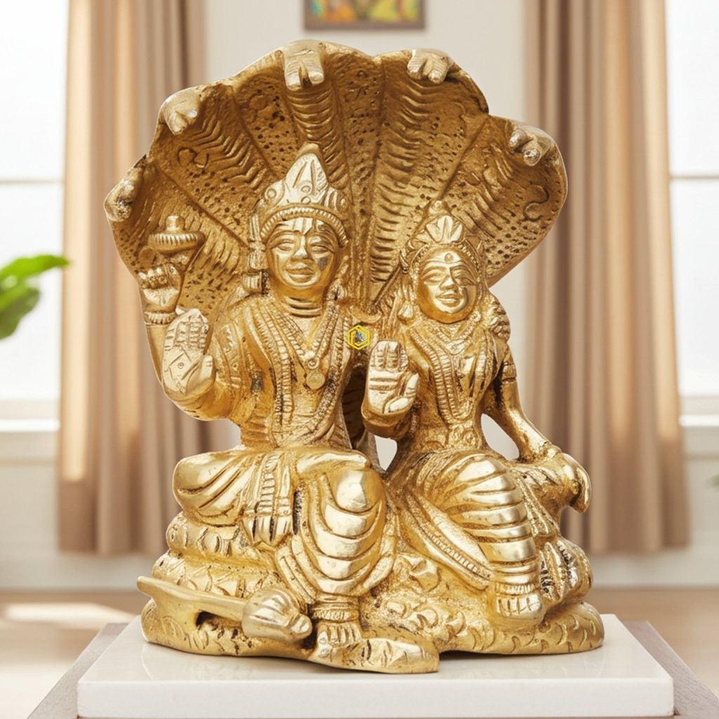 Brass Showpiece Laxmi Naraine With Sheshnaag Statue (BSMAS991 C)
