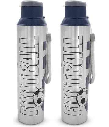 Dhara Stainless Steel Blue Stainless Steel Sipper Water Bottle 850 mL ( Set of 2 )
