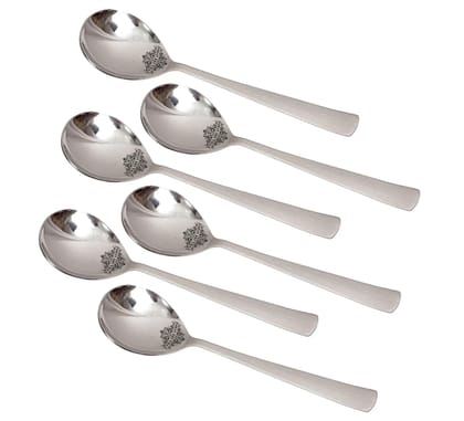 Indian Art Villa Stainless Steel Handmade Hammer Design Serving service Spoon-6