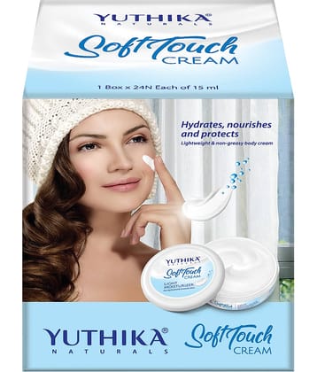 Yuthika Soft Touch Cream 15ml Pack of 24, Light Moisturizer for face, Hand, Body, Dry Skin Moisturizer for Winter