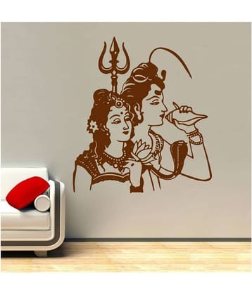 Decor Villa Shiv parvati ji PVC Wall Stickers